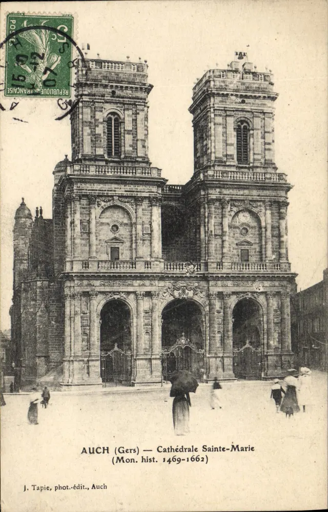 Auch (Gers) — Catedral Santa Maria — J. Tapie, fotógrafo-editor, Auch - Frente