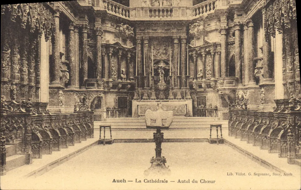 Auch — A Catedral — Altar do Coro — Lib. Viillot. G. Segonzac, Suec, Auch - Frente