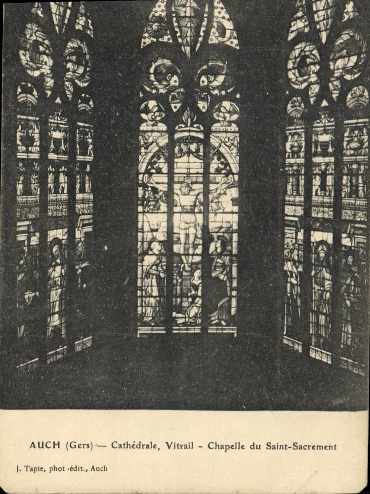 Auch (Gers) — Kathedrale, Farbglasfenster — Kapelle des Heiligen Sakraments — J. Tapie, Foto-Verlag, Auch - Vorderseite