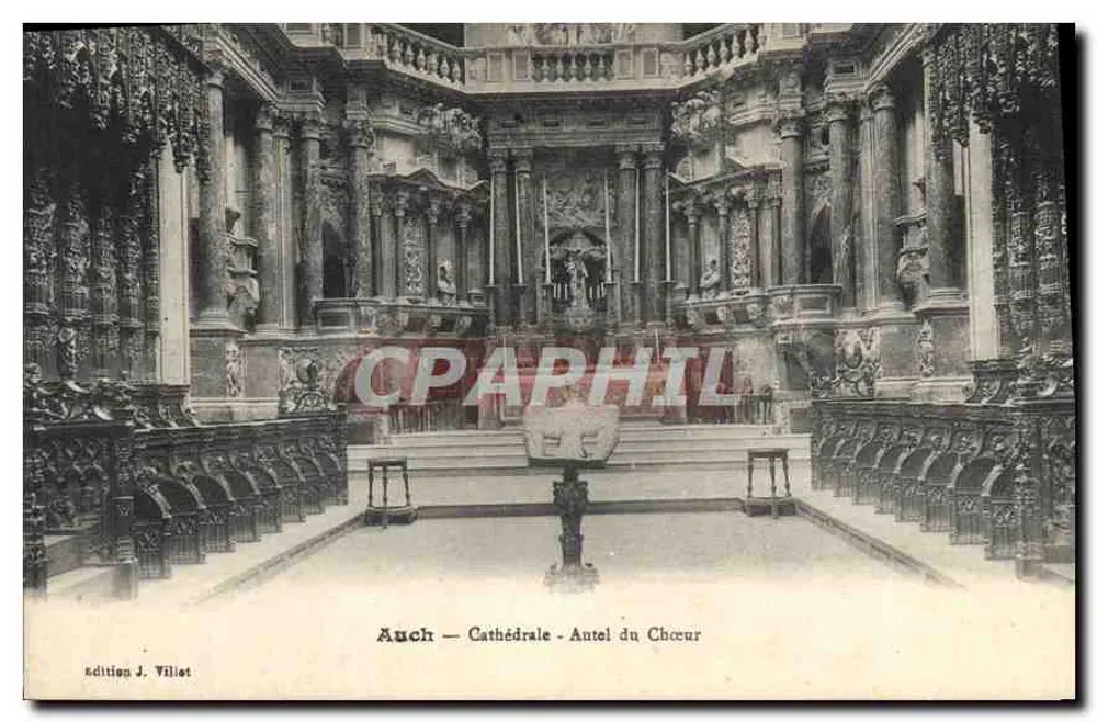 Auch — Kerk — Altar van het Koor — uitgave J. Villet - Voorkant