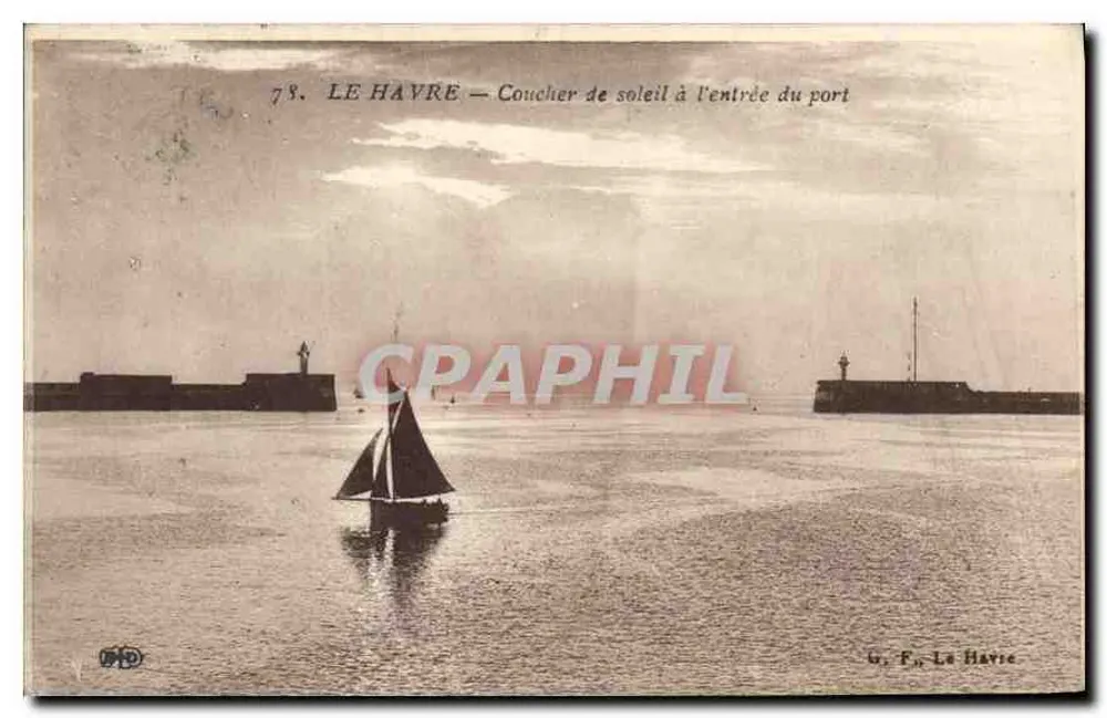 Le Havre — Sonnenuntergang am Hafenportal — G. F. Le Havre, Nr. 78 - Vorderseite