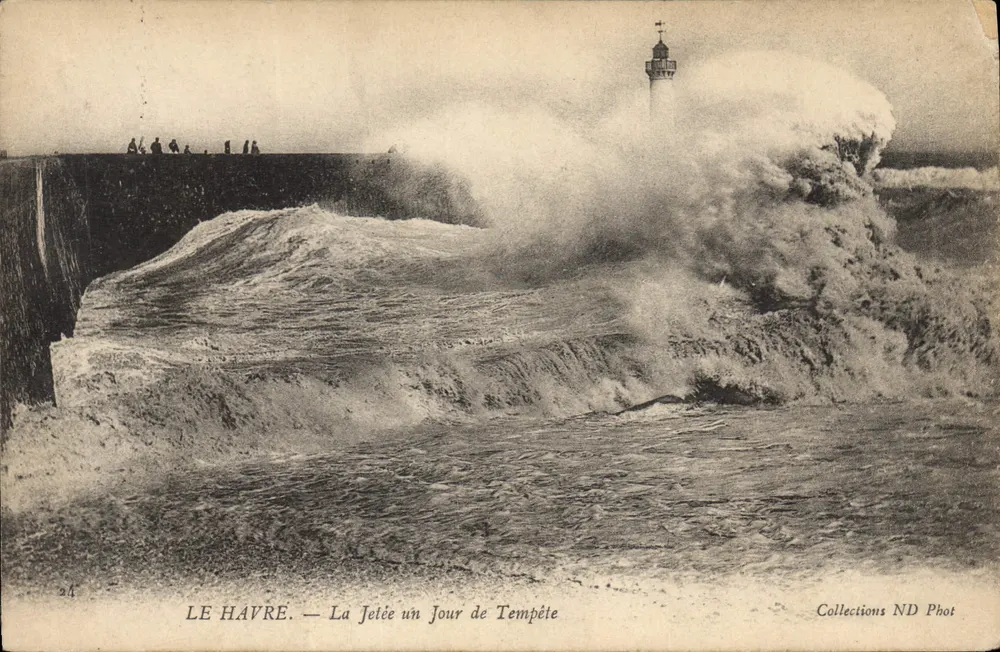 Le Havre — A Ponte em um Dia de Tempestade — Collections ND Phot - Frente