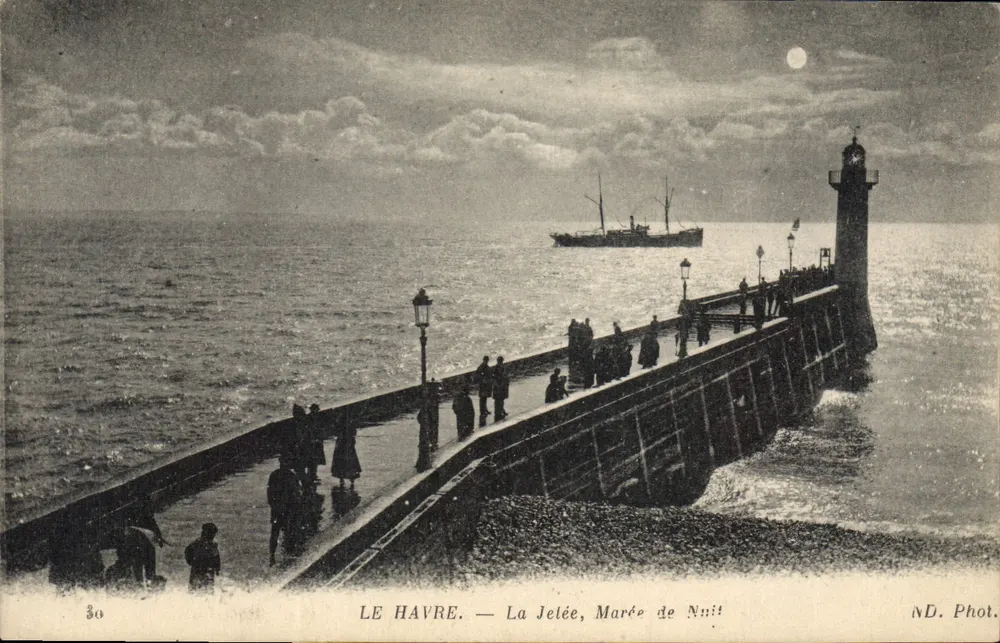 Le Havre — A Doca, Maré Noturna — ND. Fot. - Frente