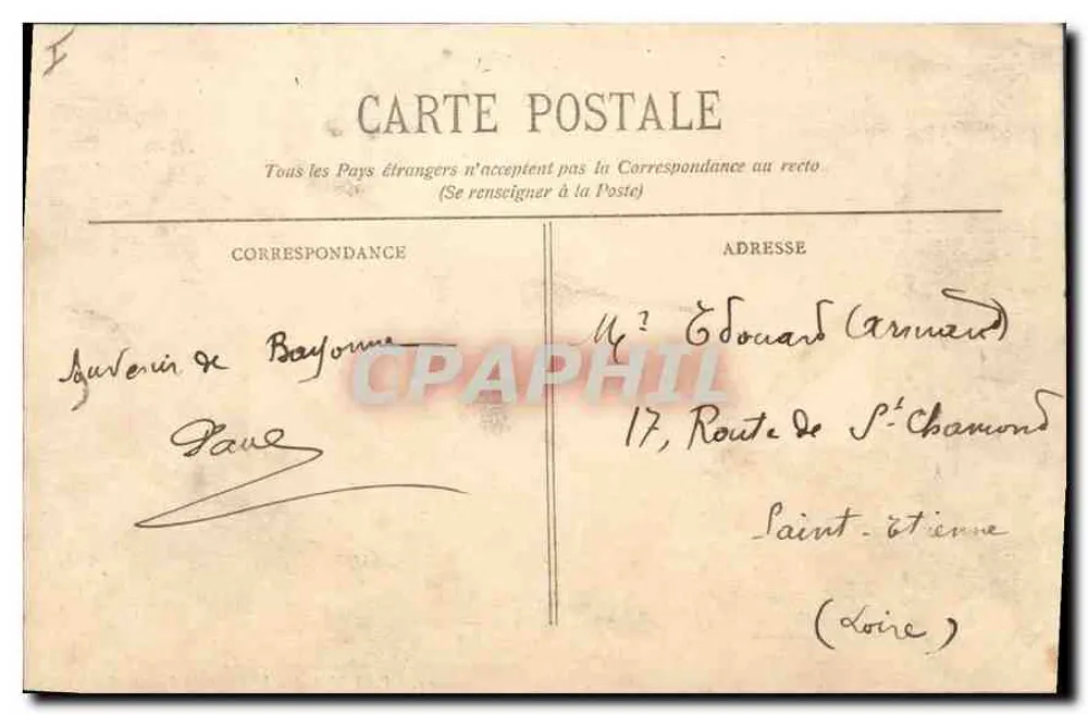 Bayonne - O Castelo Velho — editor BR-2603 - Verso