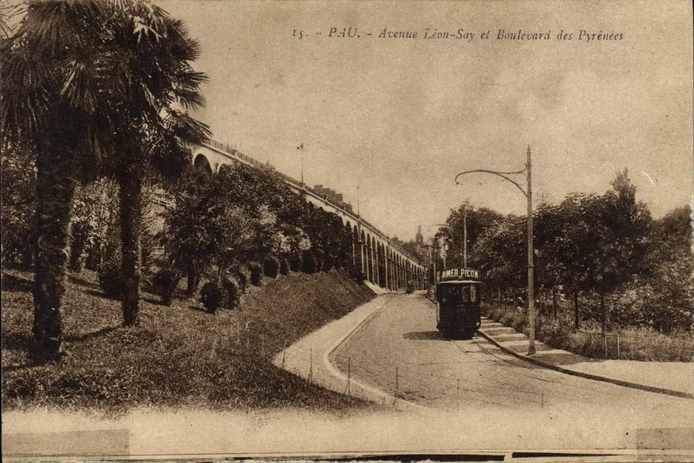 Pau - Avenue Léon-Say und Boulevard des Pyrénées — Ansichtskarte Nr. 15, veröffentlicht von Amer Picon - Vorderseite
