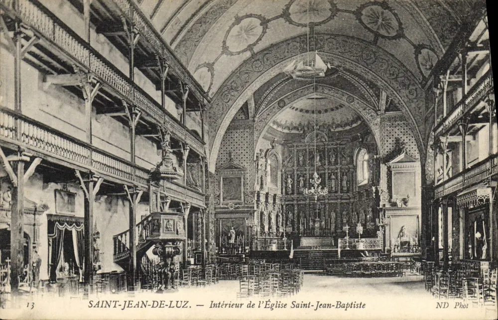 Saint-Jean-de-Luz — Innenansicht der Kirche Saint-Jean-Baptiste — ND Phot - Vorderseite