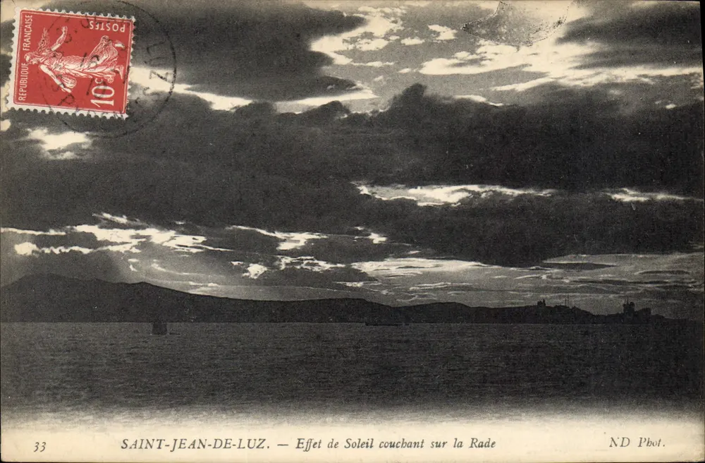 Saint-Jean-de-Luz — Effekt eines Sonnenuntergangs über den Hafen — ND Phot. n°33 - Vorderseite