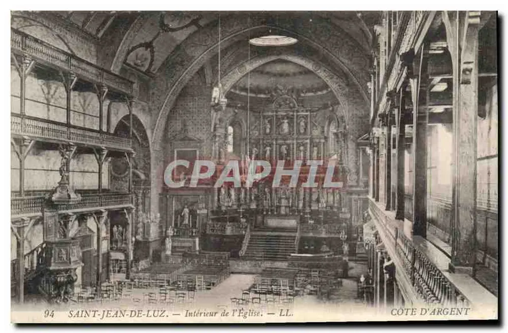 Saint-Jean-de-Luz — Interno della Chiesa — Cote d'Argent, n°94 - Recto