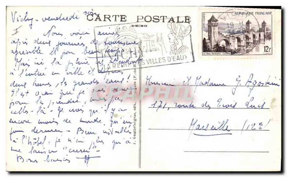 L'Auvergne — Haus der Sieben Todsünden — G. D'O. - 250. - Thiers - Rückseite