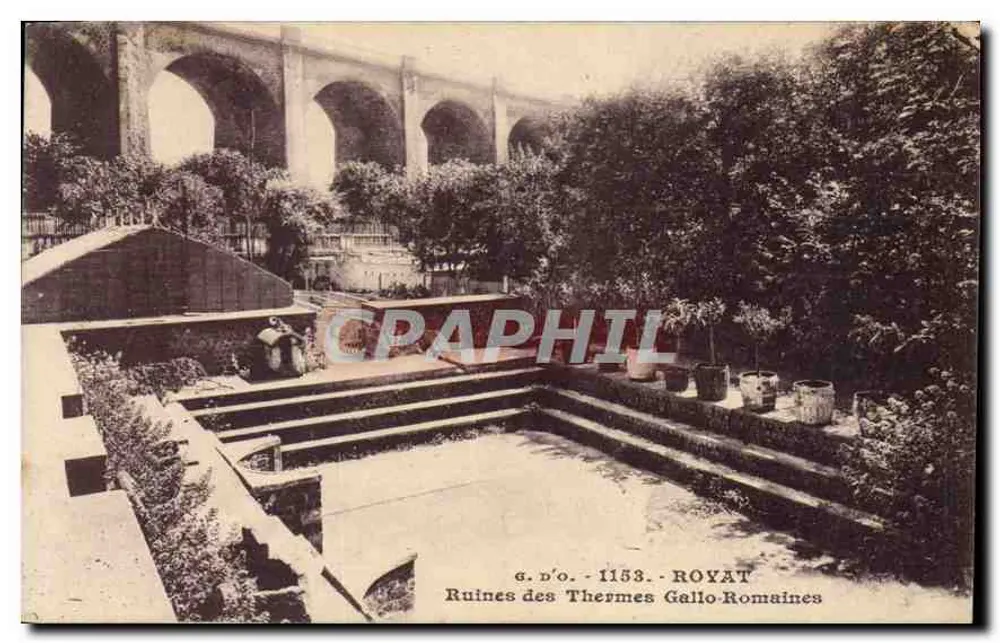 Ruínas dos Termas Galo-Romanas — Royat — editor G. D'O. n° 1153 - Frente