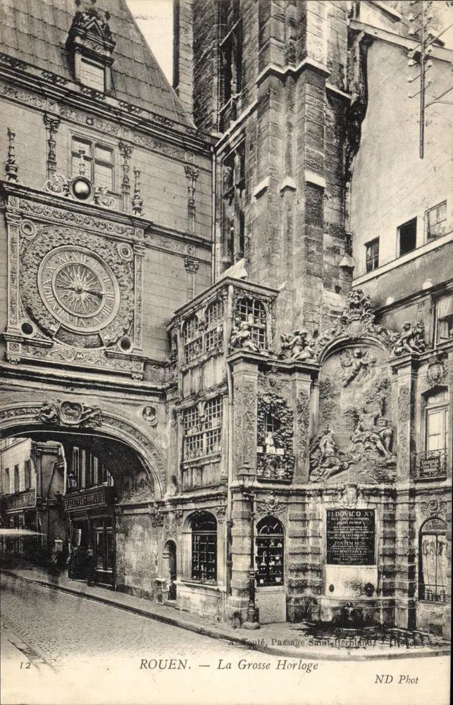Rouen — A Grande Relógio — A. Coulé, Passagem Saint-Herblain — ND Fot - Frente