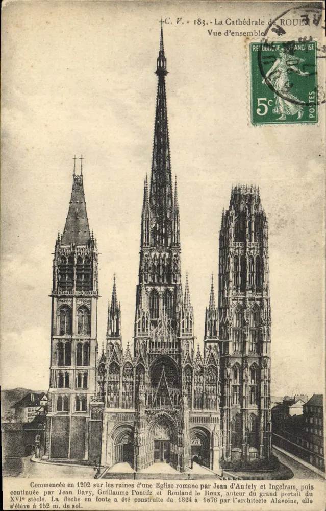Catedral de Rouen — Vista geral — C.V. - 183 — Editor não identificado - Frente