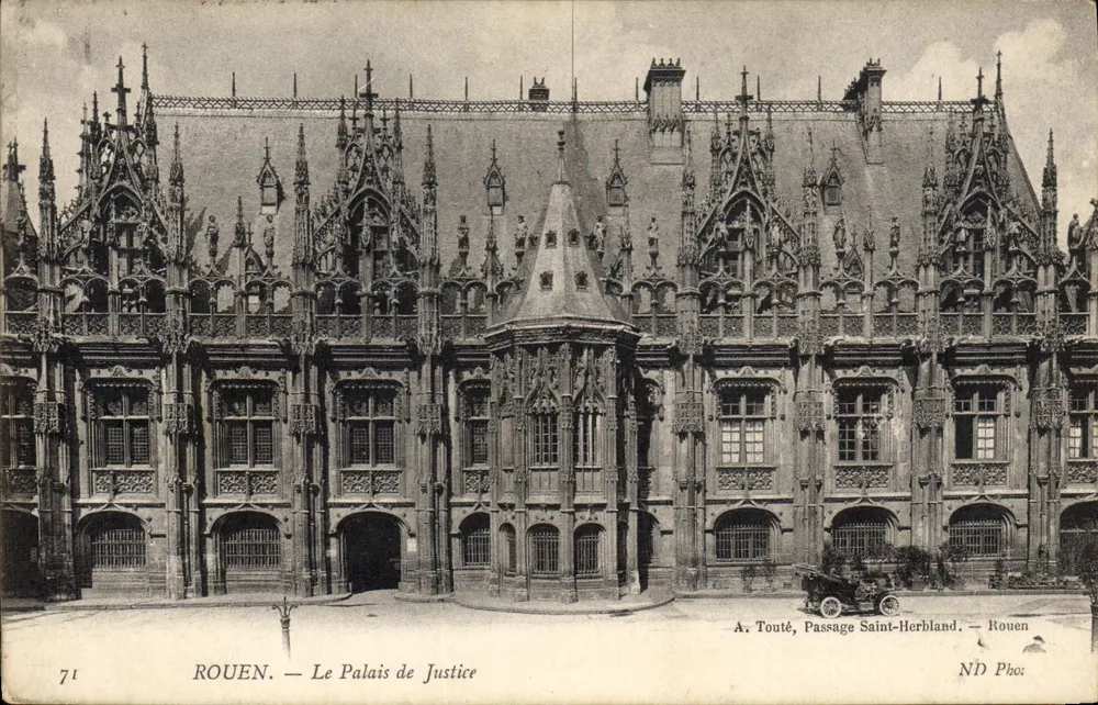 Rouen — Het Paleis van Justitie — A. Touté, Passage Saint-Herbland, Rouen - Voorkant
