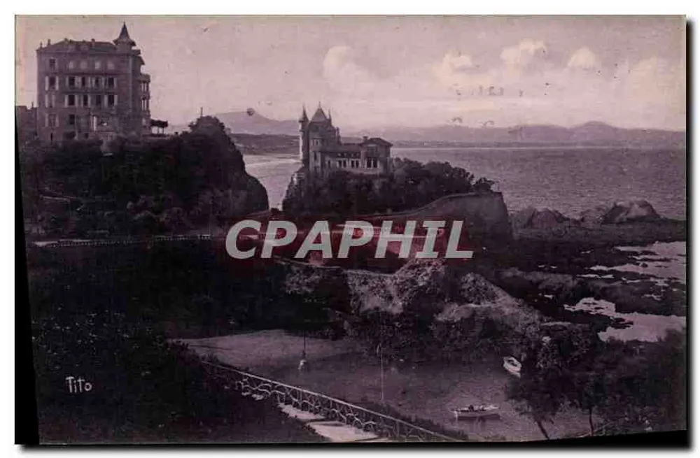 Biarritz — Vista do castelo e do porto — Tito - Frente