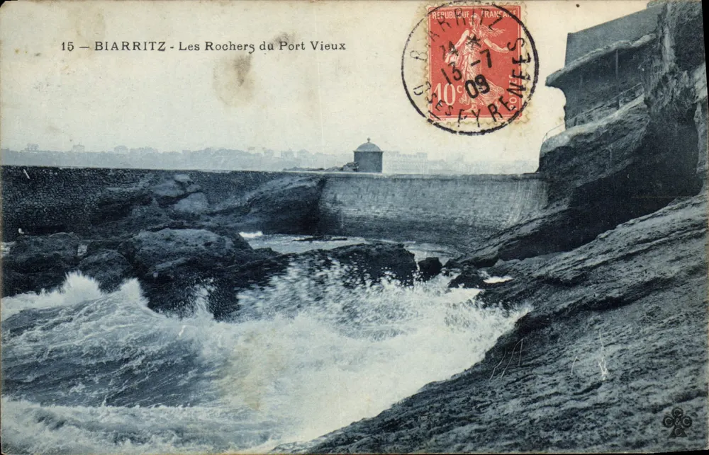 Biarritz - Die Felsen des Alten Hafens — unbekannter Verlag, Nr. 15 - Vorderseite
