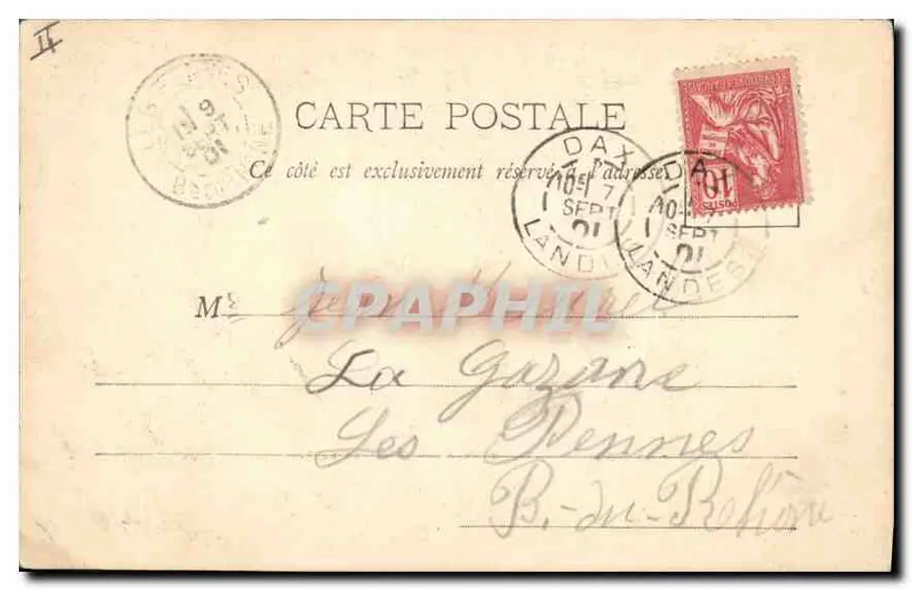 Biarritz - Die Mole des Rocher de la Vierge während eines Sturms — Verleger Clicqeu Frères - Rückseite