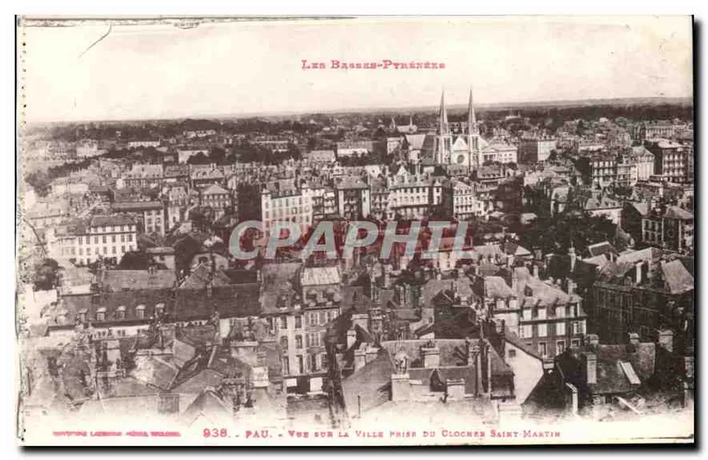 Pau — Ansicht der Stadt vom Turm der Kirche Saint-Martin — Édition Launay, n° 936 - Vorderseite