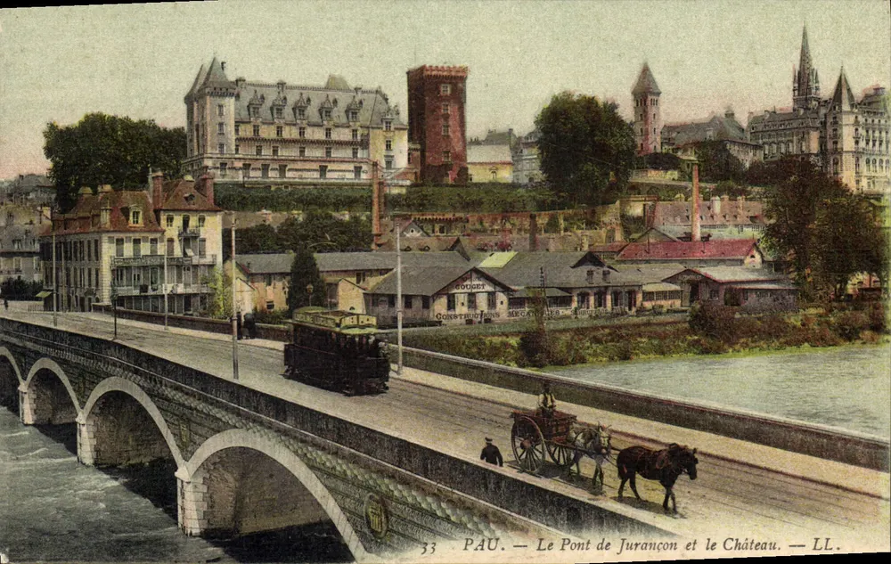 Pau — Der Jurançon-Brücke und das Schloss — LL. — Nr. 33 - Vorderseite