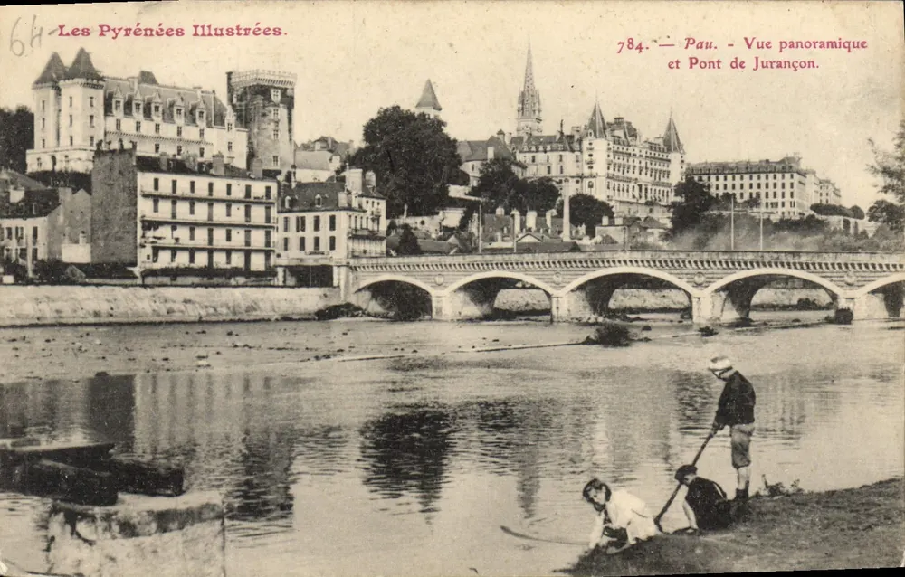 Pau - Panoramablick und Brücke von Jurançon — Les Pyrénées Illustrées, n° 784 - Vorderseite