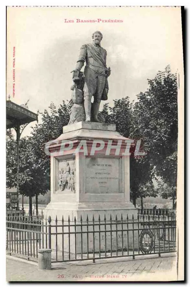 Les Banyères-Pyrénées — Estátua de Henri IV — Imprensa Laroche Perala Tolcón, n°26 - Frente