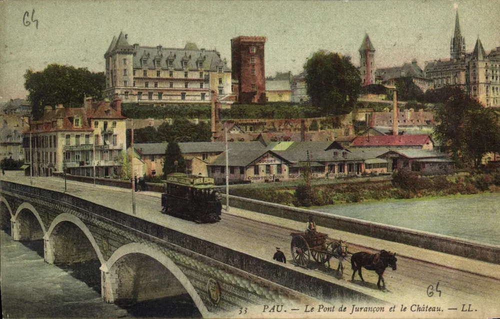 Pau — Der Jurançon-Brücke und das Schloss — LL. - Vorderseite