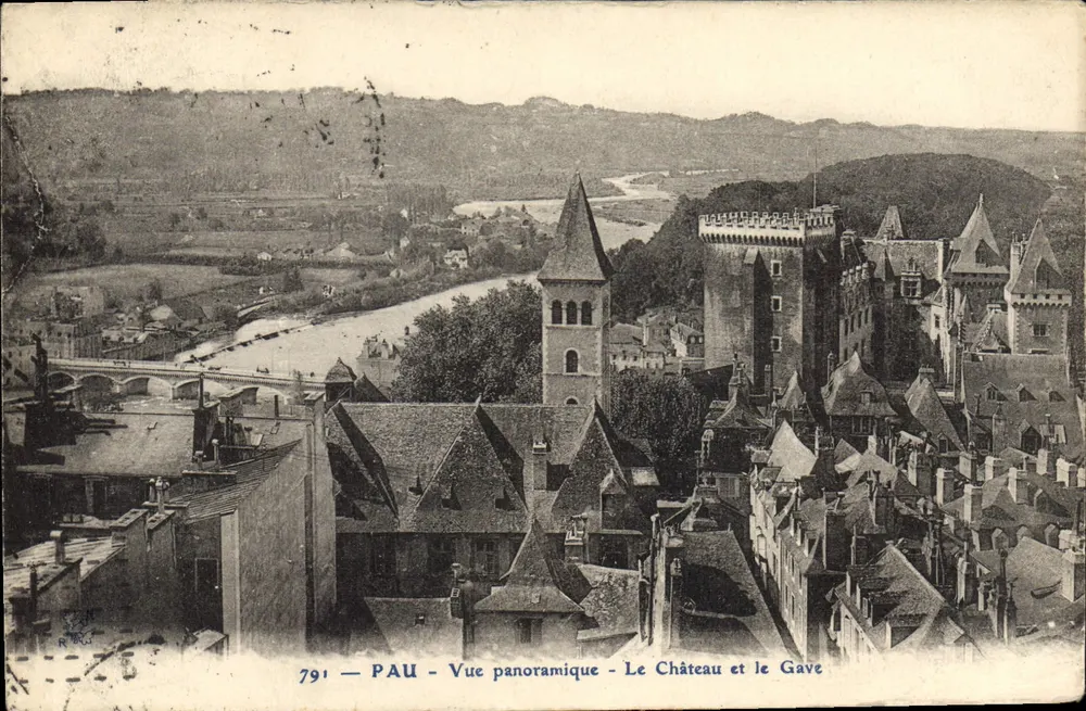 Pau — Panoramablick — Schloss und Gave - Vorderseite