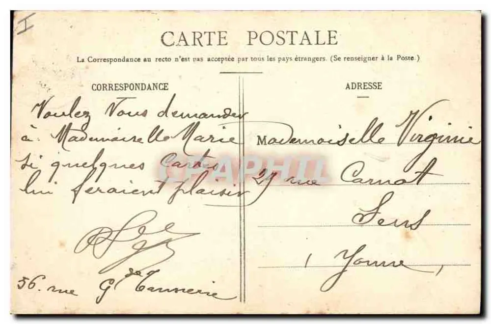 Troyes — A Fonte Argence — editada por H. S. R. W. - Verso
