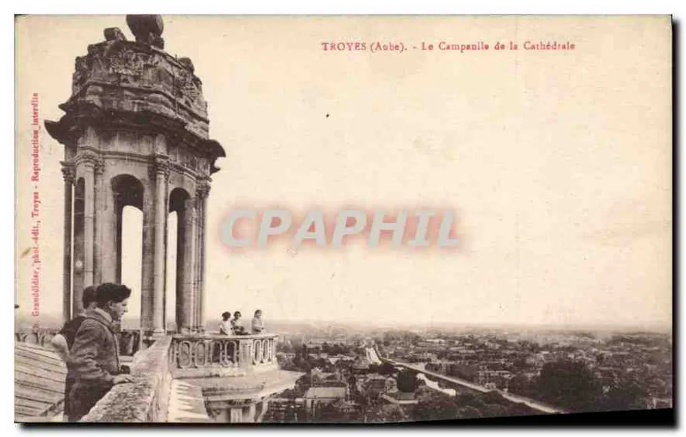 Troyes (Aube) - Der Glockenturm der Kathedrale — Ch. Gravaldider, fot. Verlag, Troyes - Vorderseite