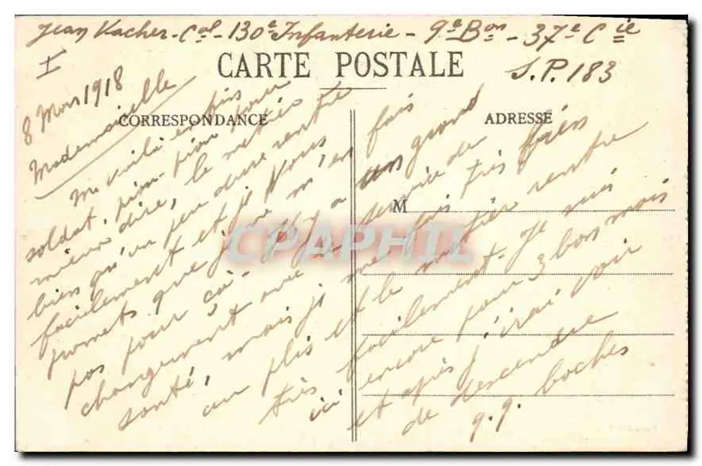 Troyes - A Fonte Argence — Coleção T. G. — n° 95 - Verso