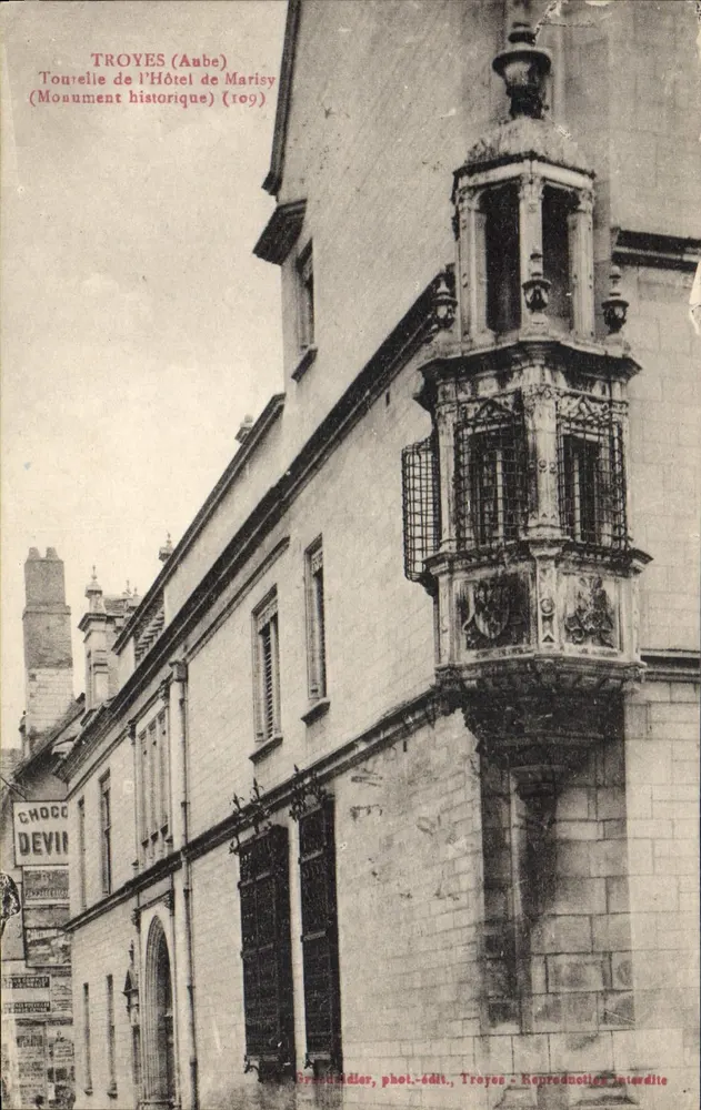Troyes (Aube) — Turm des Hôtel de Marisy (Historisches Denkmal) — Chocq Devillier, fot.-verlag, Troyes - Vorderseite