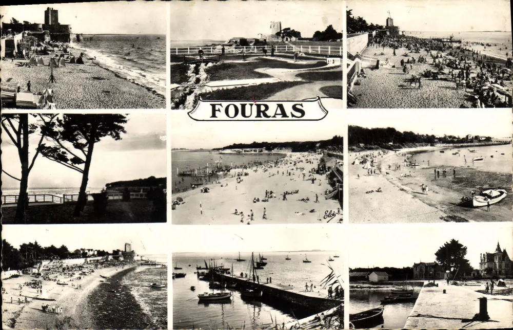 Fouras — Plaża, Golf, Port — L. Chataigneau, Reprod. - Awers