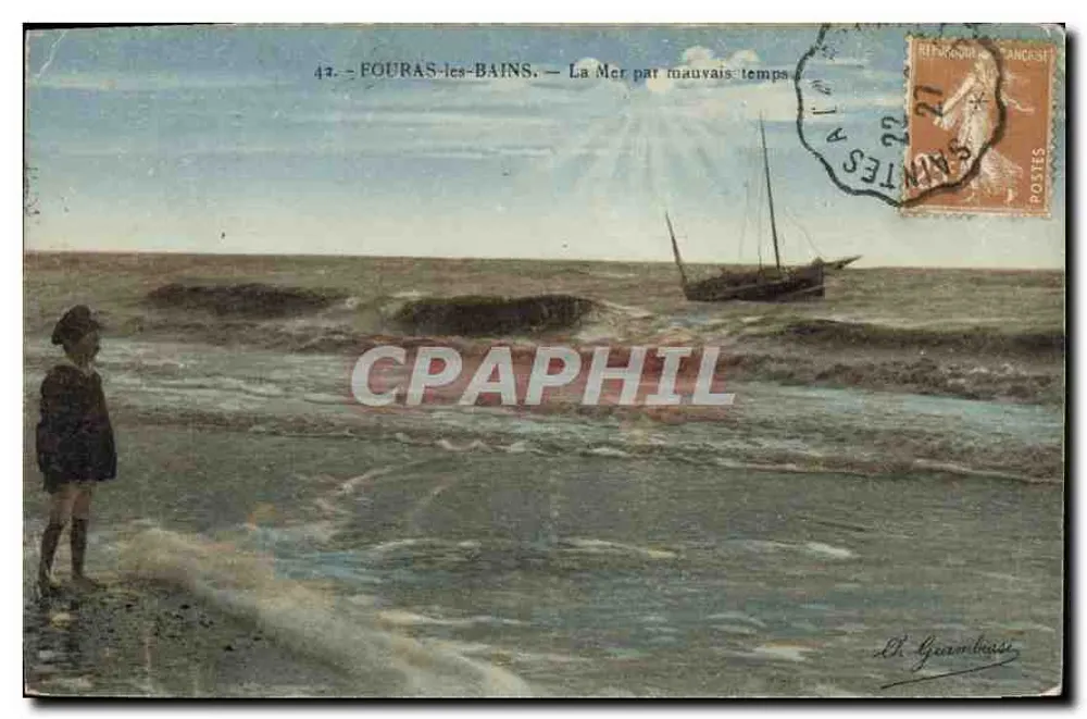FOURAS-LES-BAINS — Das Meer bei schlechtem Wetter — C. GAMBASSE, n°47 - Vorderseite