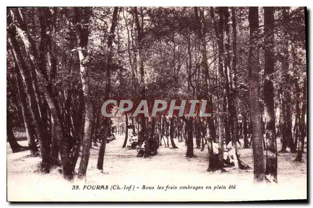 Fouras (Charente-Inférieure) — Unter den schattigen Bäumen im Hochsommer — Verlag J. Nozais, Érill, 18, Avenue Coteau, Nantes - Vorderseite