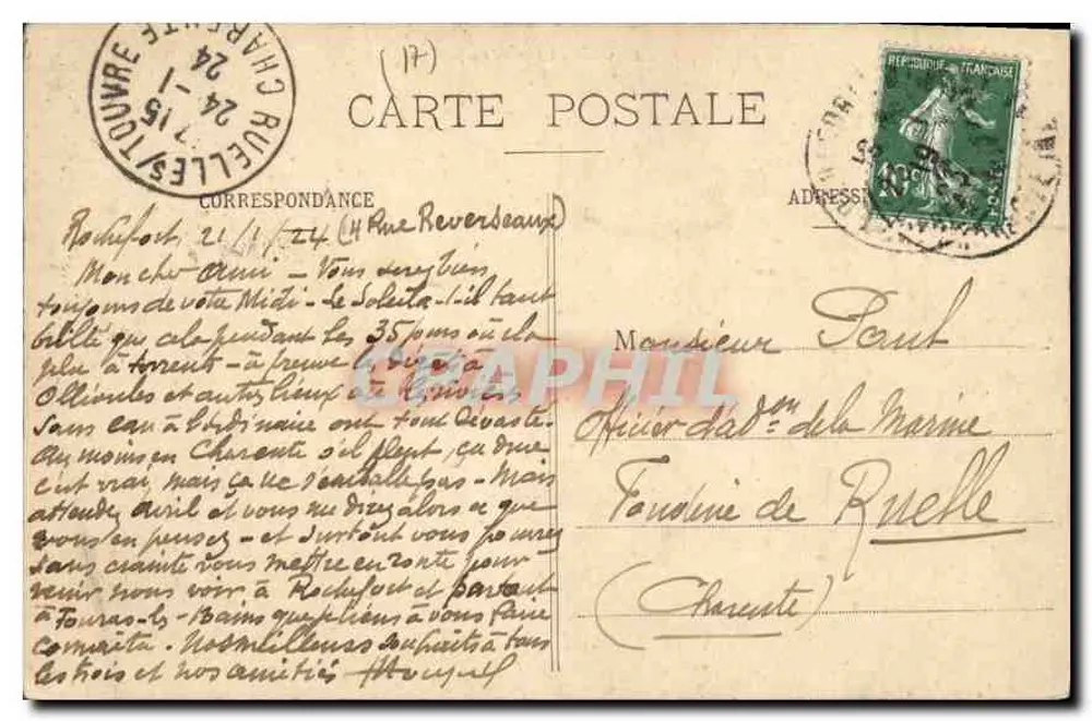 Fouras - Port Sud - Die Mole an einem Sturmtag — Antike Ansichtskarte n°56 - Rückseite