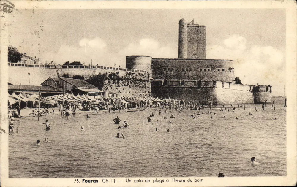 Fournas — Ein Strandabschnitt zur Badezeit — J. Nozais, Ch. I, n°18 - Vorderseite