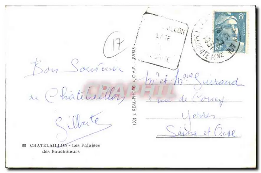 Châtelaillyon - As Falésias — editor C.A.P. n° (50) - Verso