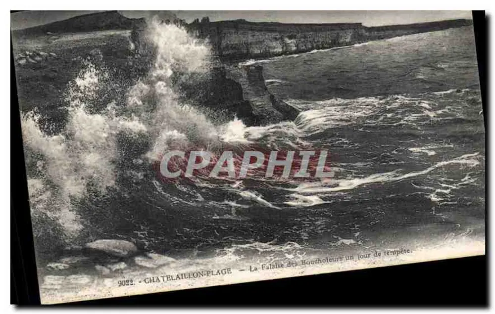 Châtelailhon-Plage — La Falaise des Boucholeurs un jour de tempête — n° 9022 - Recto