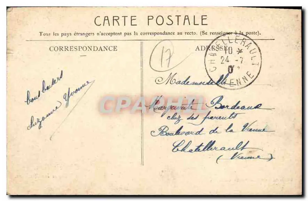 Chatelailion — Nas Rochas — Edição do Grande Bazar Parisiense, Chatelailion - Verso