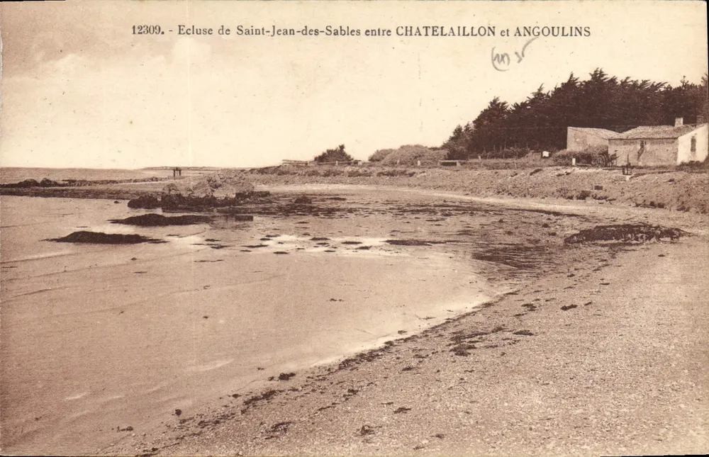 Schleuse von Saint-Jean-des-Sables zwischen Châtelailhon und Angoulins — Nr. 12309 — Verleger R. Bergeron, La Rochelle - Vorderseite