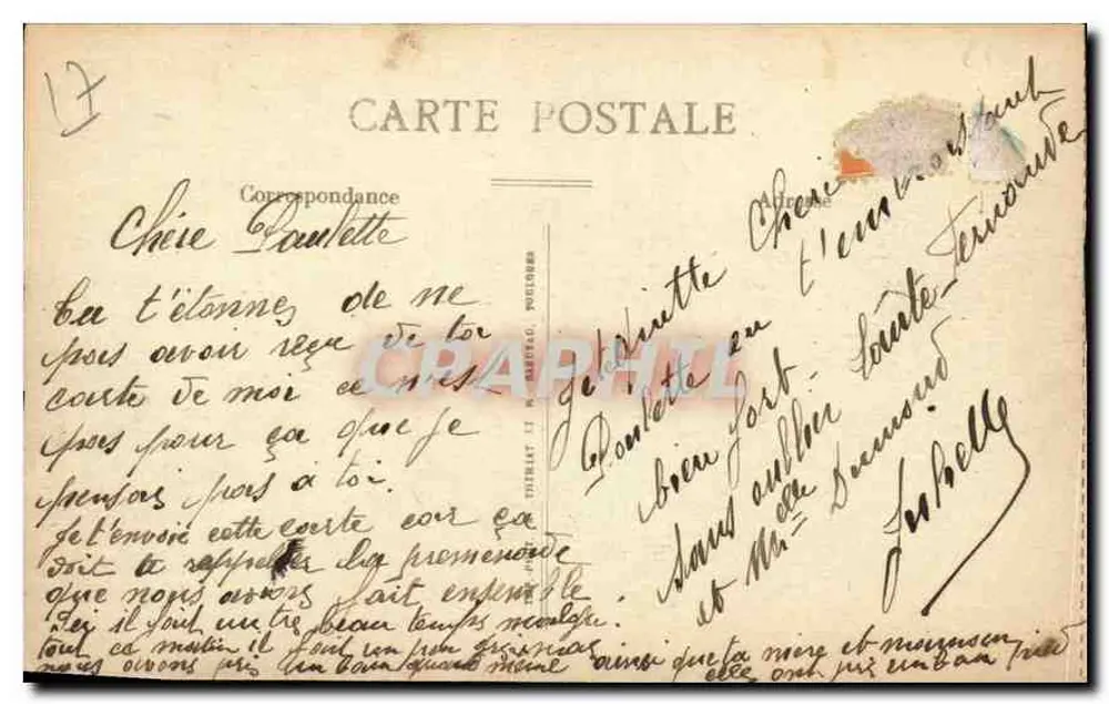 Chatelaillon-Plage — Schloss in den Angoulins-Felsen — Verlag A. Wallez - Rückseite