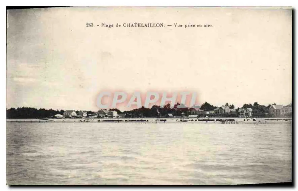 Spiaggia di CHATELAILLON — Vista presa dal mare — editore Raymond Bergéen, n° 263 - Recto