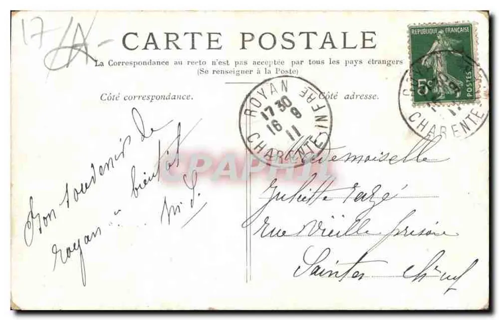 Royan — A Igreja — Gliche das Novas Galerias - Verso
