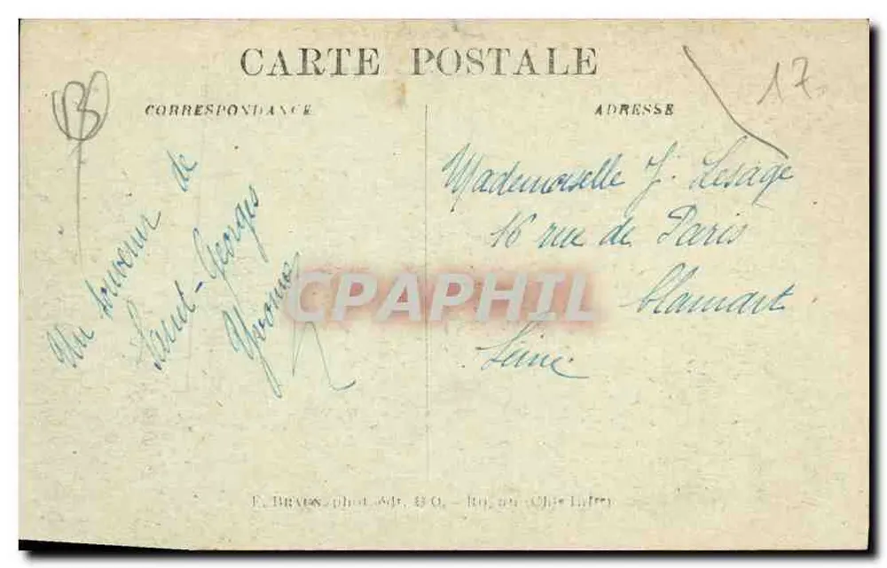 Leuchtturm von Saint-Georges-de-Diddonne und die Pointe de Suzac — Charente-Inférieure — E. BRUTON, phot. JVR, 39 O, Royan (Charente-Inférieure) - Rückseite