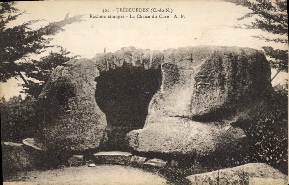 Trébeurden (C.-du-N.) — Vreemde rotsen - De Stoel van de Curator — A. B. n°409 - Voorkant