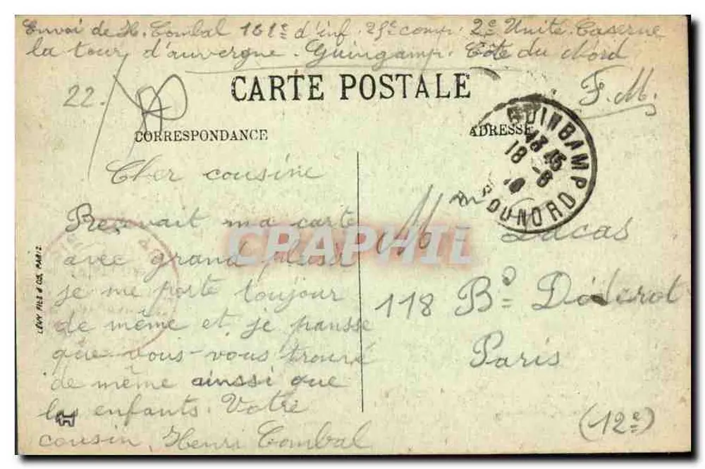 Guingamp — Kirche Notre-Dame und Place du Centre — Coll. Thirel-Hamon, Guingamp - Rückseite