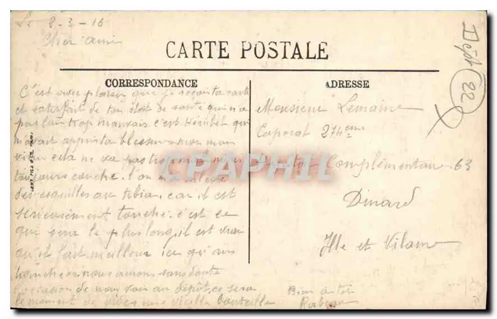 Guingamp — Igreja de Nossa Senhora de Bon-Secours. Fachada meridional — LL. N° 39 - Verso