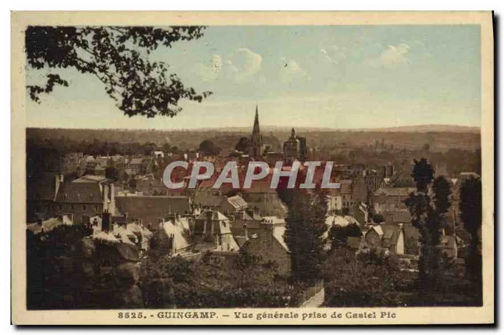 Guingamp — Vista geral tirada do Castel Pic — Edições Artísticas E. Hamonic, 8 imp. Breuc - Frente