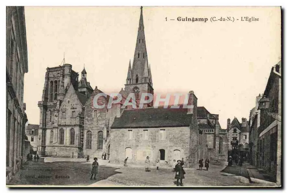 Guingamp (C.-du-N.) - A Igreja — J. Soeul, editor, Benquies, n°1 - Frente