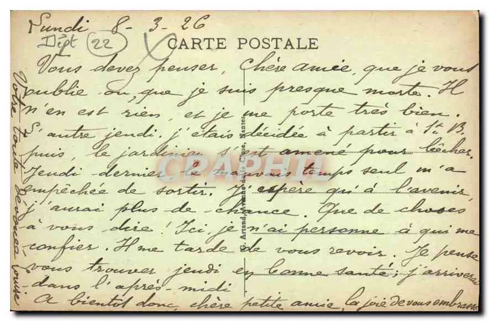 Guingamp - Place do Centro e a Fonte — editor desconhecido, n° 60 - Verso