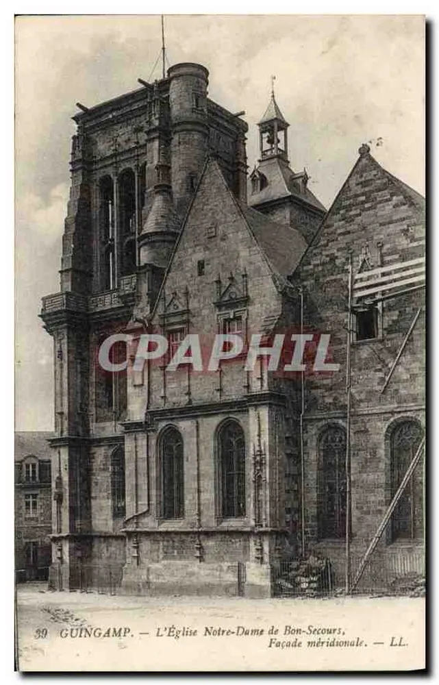 Guingamp — Kirche Notre-Dame de Bon-Secours, Südseite — LL. - Vorderseite